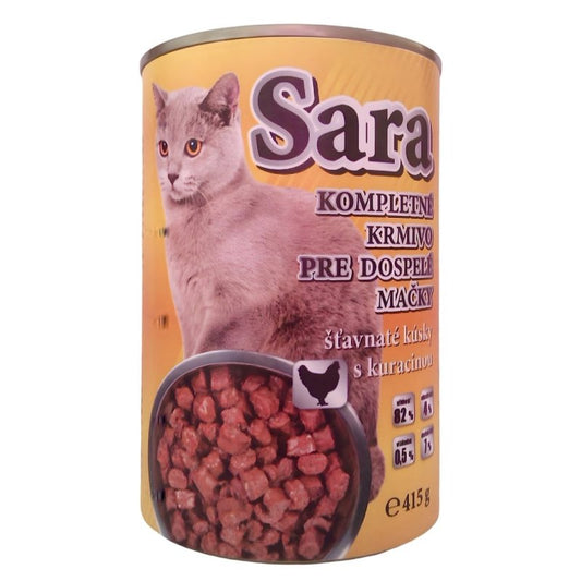Krmivo Mačka Kúsky Kura 415g Sara