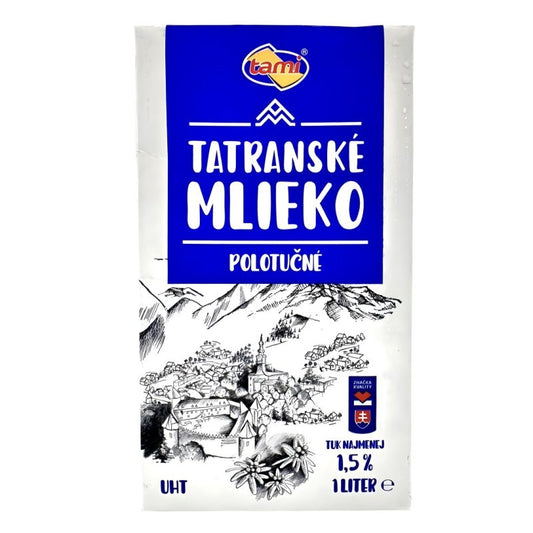 Mlieko Polotučné Trvanlivé 1,5% 1L Tami